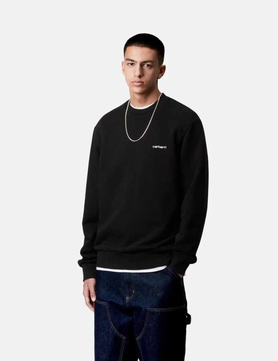 Sudadera Crew CARHARTT WIP SCRIPT EMBROIDERY - Black / White - Imagen 4