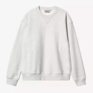 Sudadera Crew CARHARTT WIP LABEL SWEAT- Ash Heather