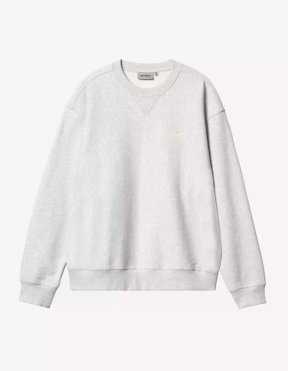 Sudadera Crew CARHARTT WIP LABEL SWEAT- Ash Heather - Imagen 2