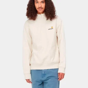 Sudadera CARHARTT WIP HALF ZIP AMERICAN SCRIPT - Natural
