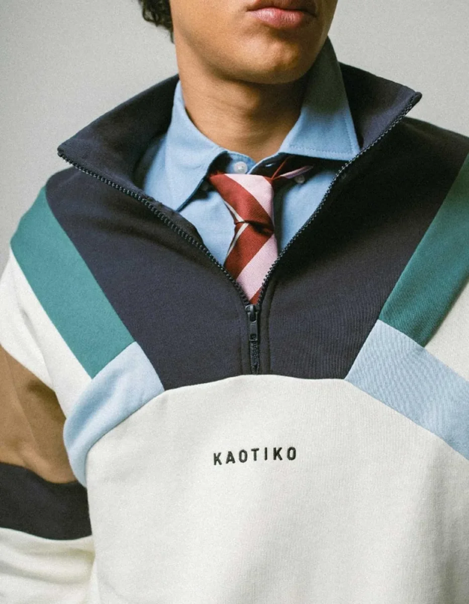 Sudadera KAOITKO Crew ALECK - Ivory/Navy - Imagen 3