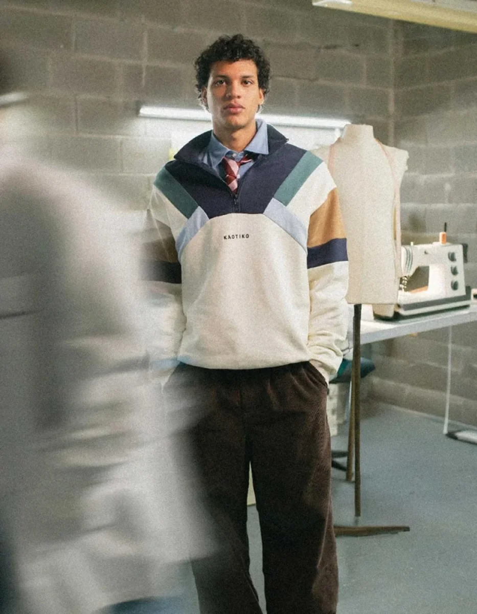 Sudadera KAOITKO Crew ALECK - Ivory/Navy - Imagen 4