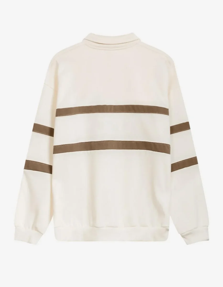 Sudadera KAOTIKO Crew BERWIN - Ivory/Camel - Imagen 3