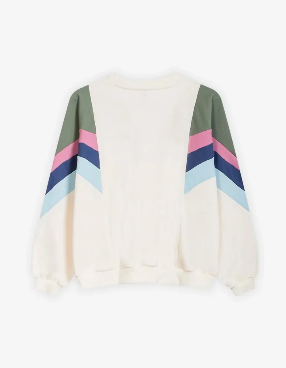 Sudadera KAOTIKO Crew GINGER - Ivory/Old Green/Orchid/Tint - Imagen 4