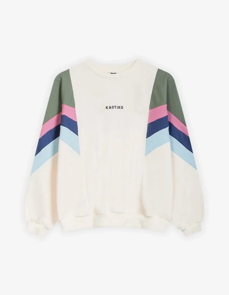 Sudadera KAOTIKO Crew GINGER - Ivory/Old Green/Orchid/Tint