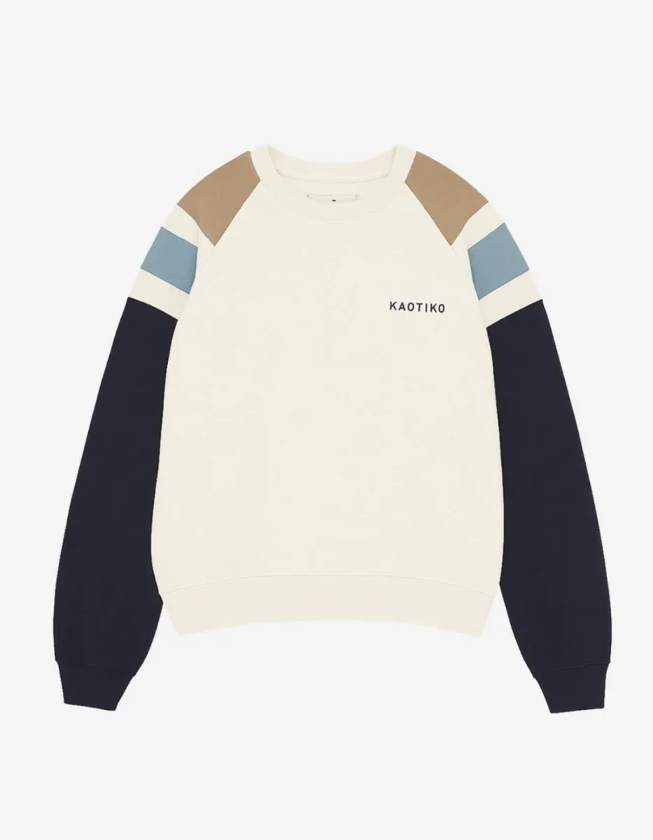 Sudadera KAOTIKO Crew ROCCO - Ivory/Navy