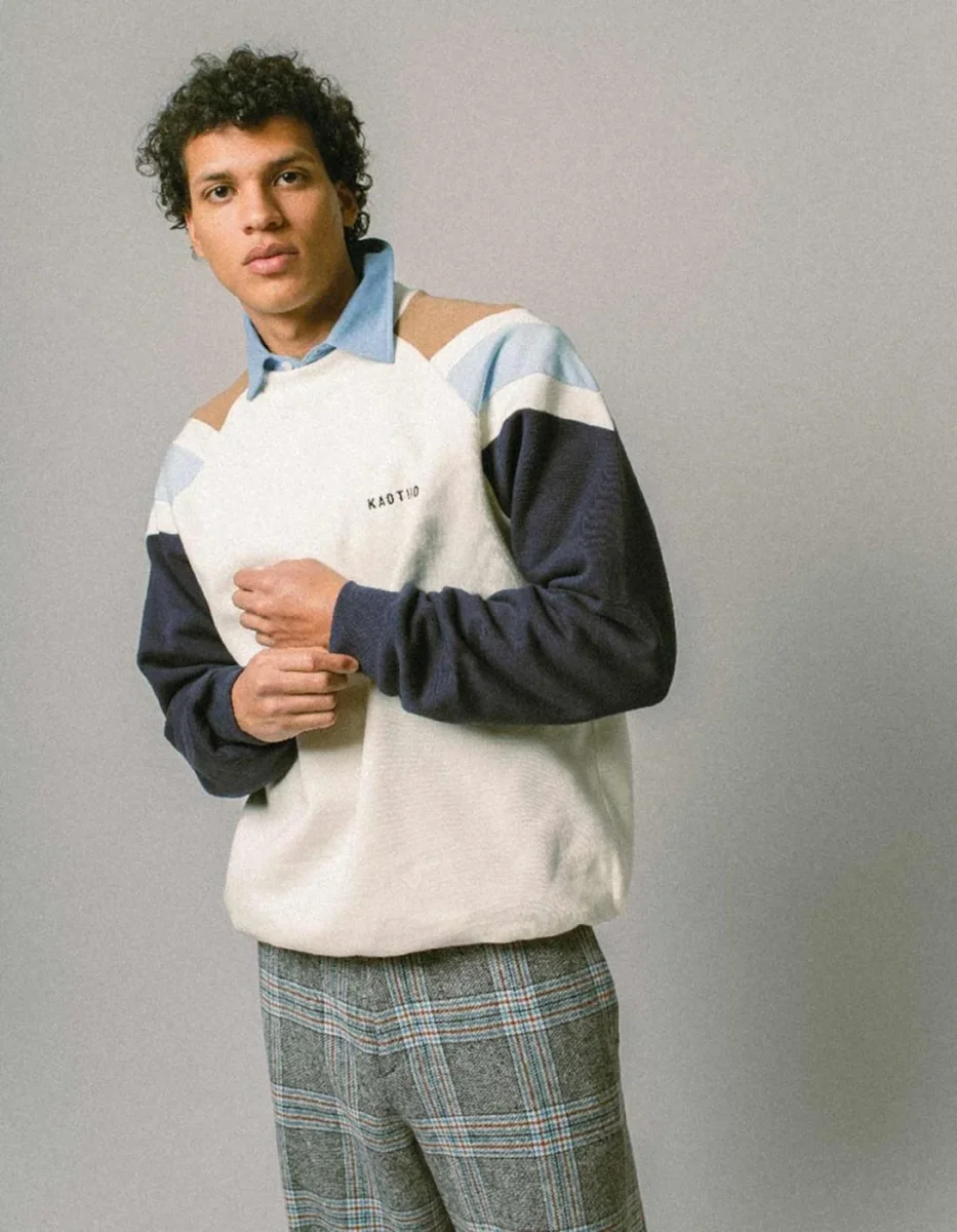 Sudadera KAOTIKO Crew ROCCO - Ivory/Navy - Imagen 4