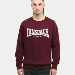 Sudadera Crew LONSDALE WELHAM - Oxblood/Ecru