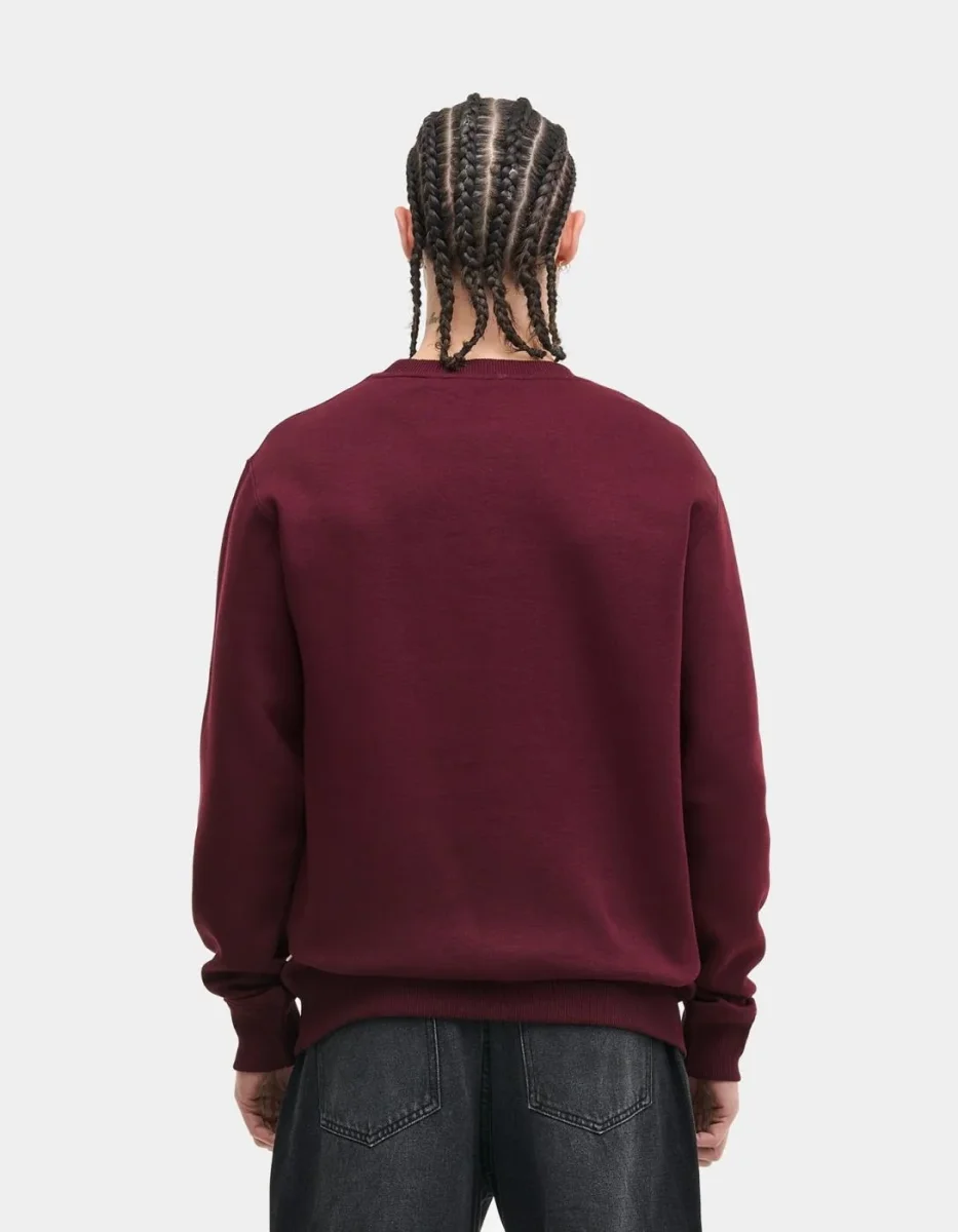 Sudadera Crew LONSDALE WELHAM - Oxblood/Ecru - Imagen 3
