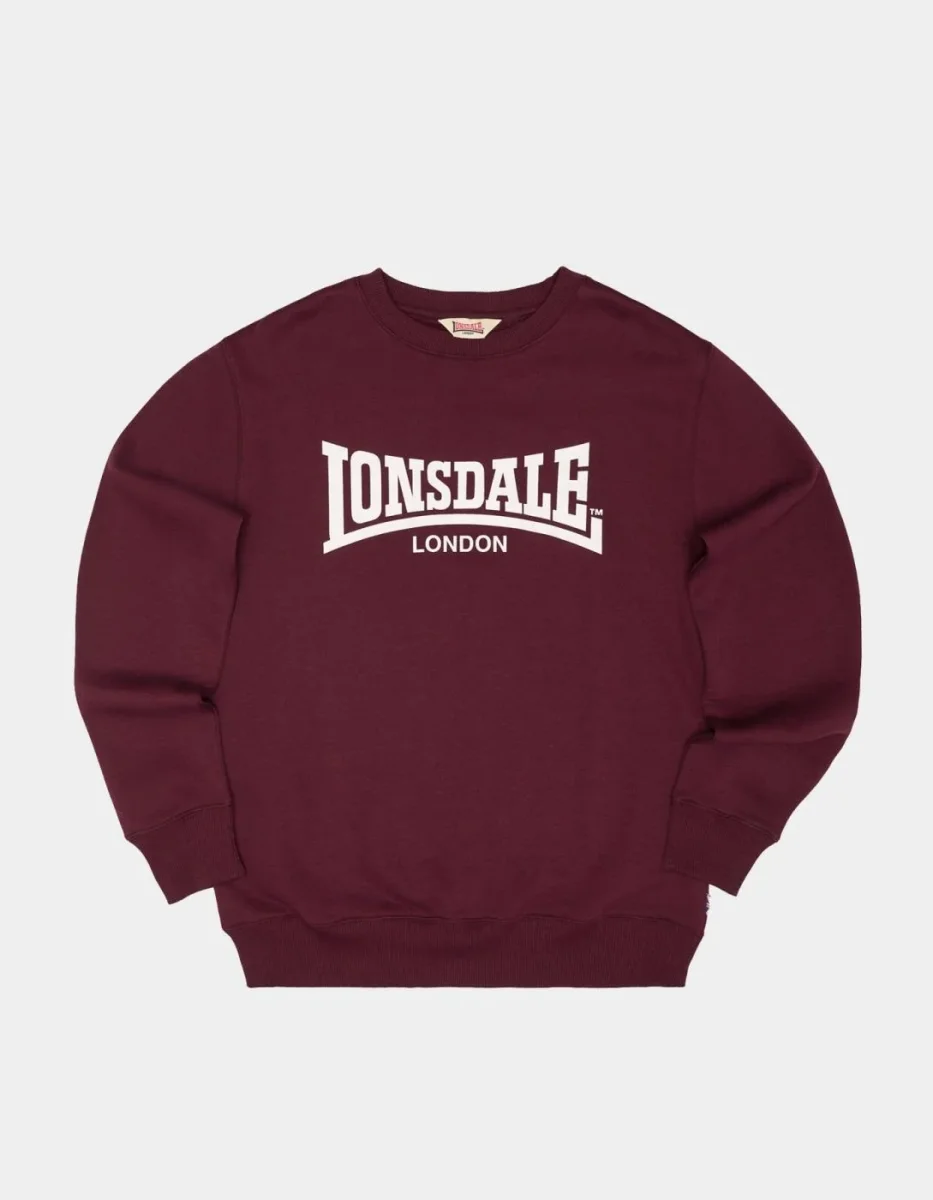 Sudadera Crew LONSDALE WELHAM - Oxblood/Ecru - Imagen 6