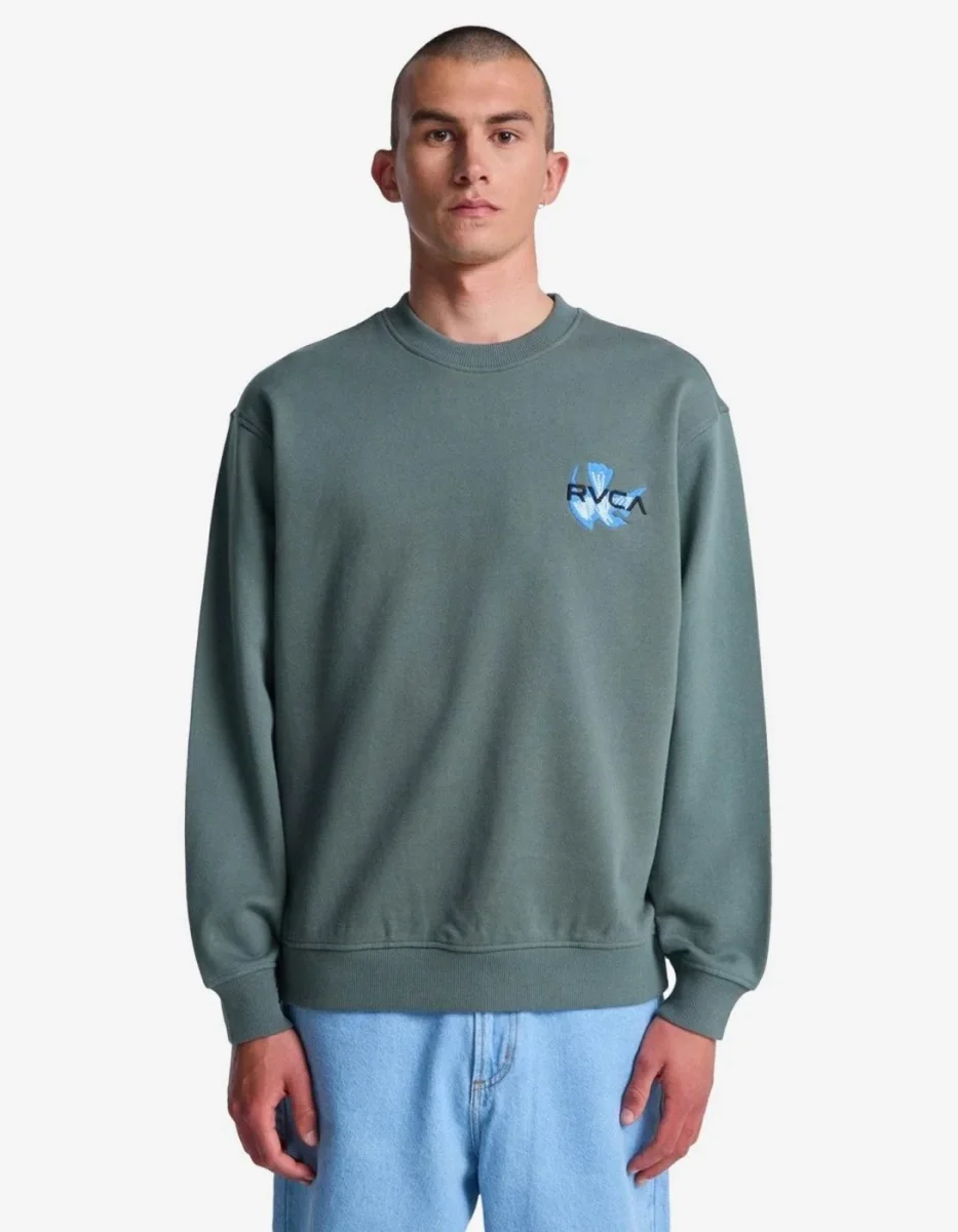 Sudadera RVCA Crew AF - Sage Leaf - Imagen 3