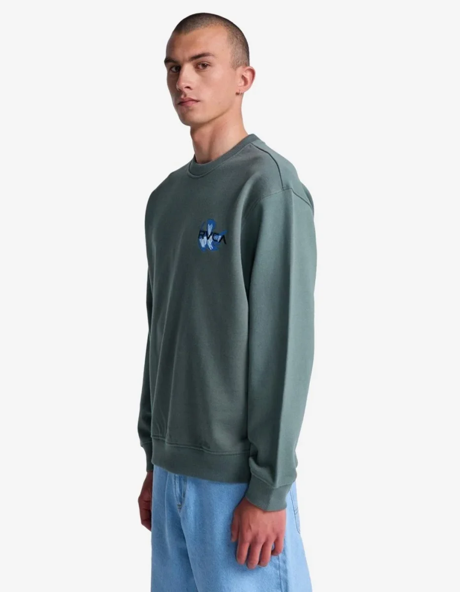 Sudadera RVCA Crew AF - Sage Leaf - Imagen 4