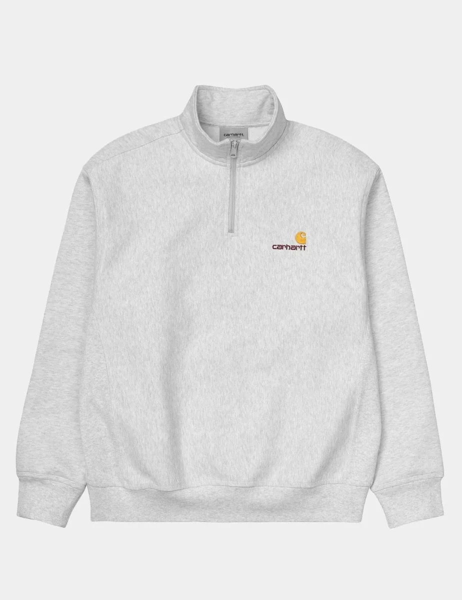 Sudadera ZIP AMERICAN SCRIPT - Ash Heather - Imagen 4