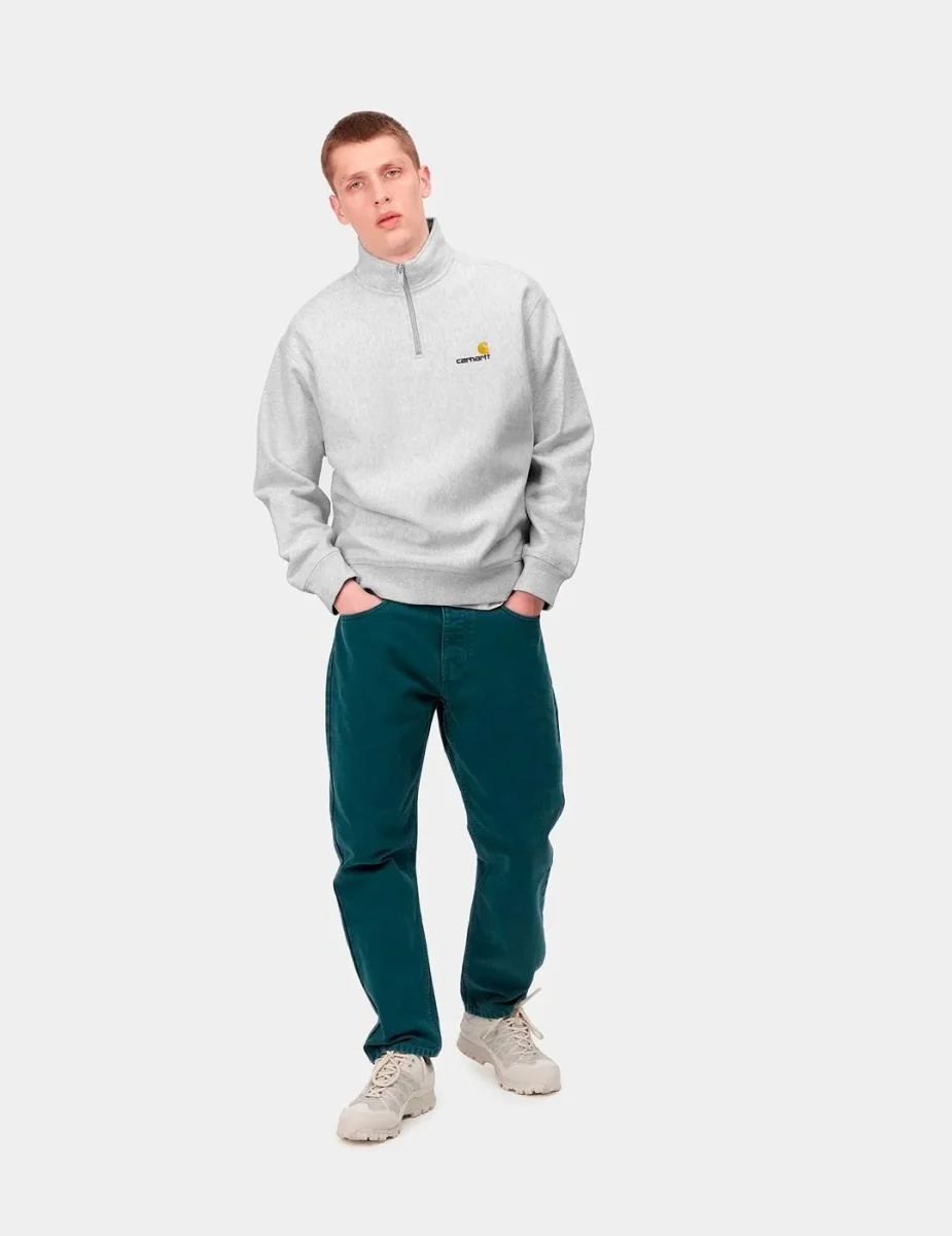 Sudadera ZIP AMERICAN SCRIPT - Ash Heather - Imagen 7