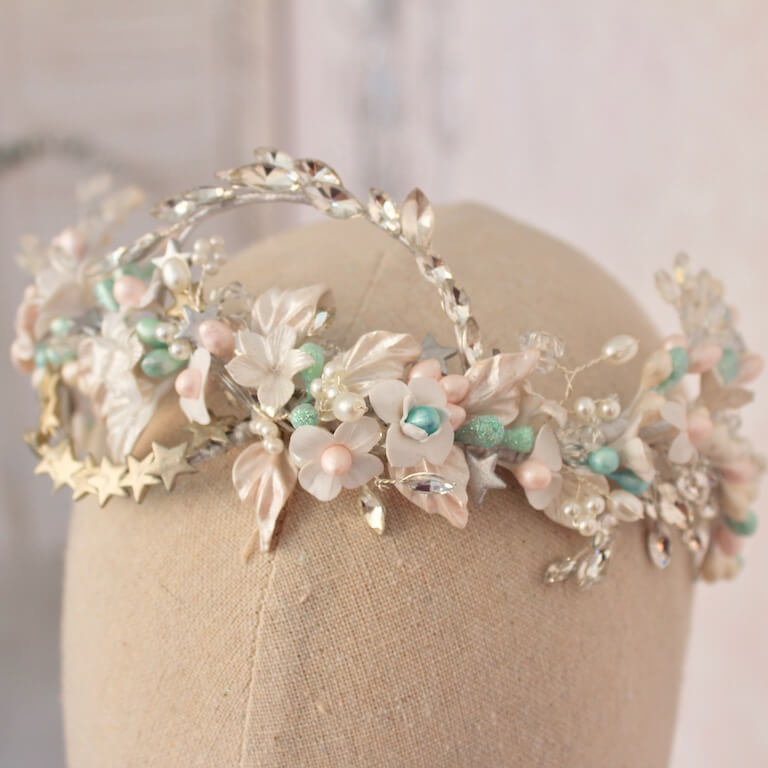 Tocado de novia tiara de princesa - Imagen 3
