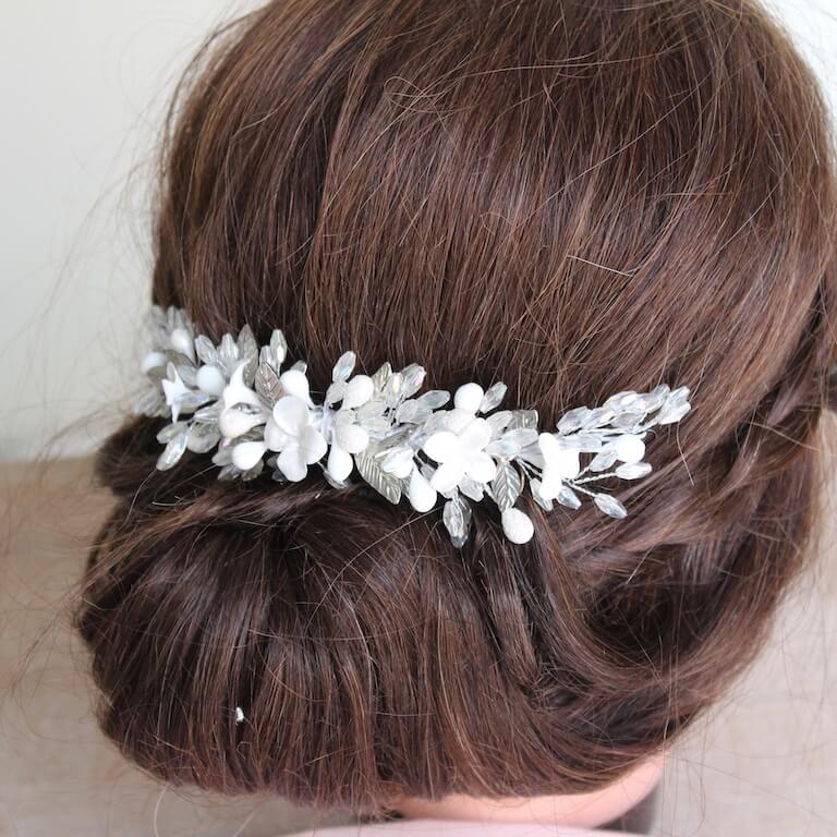 Tocado joya con flores