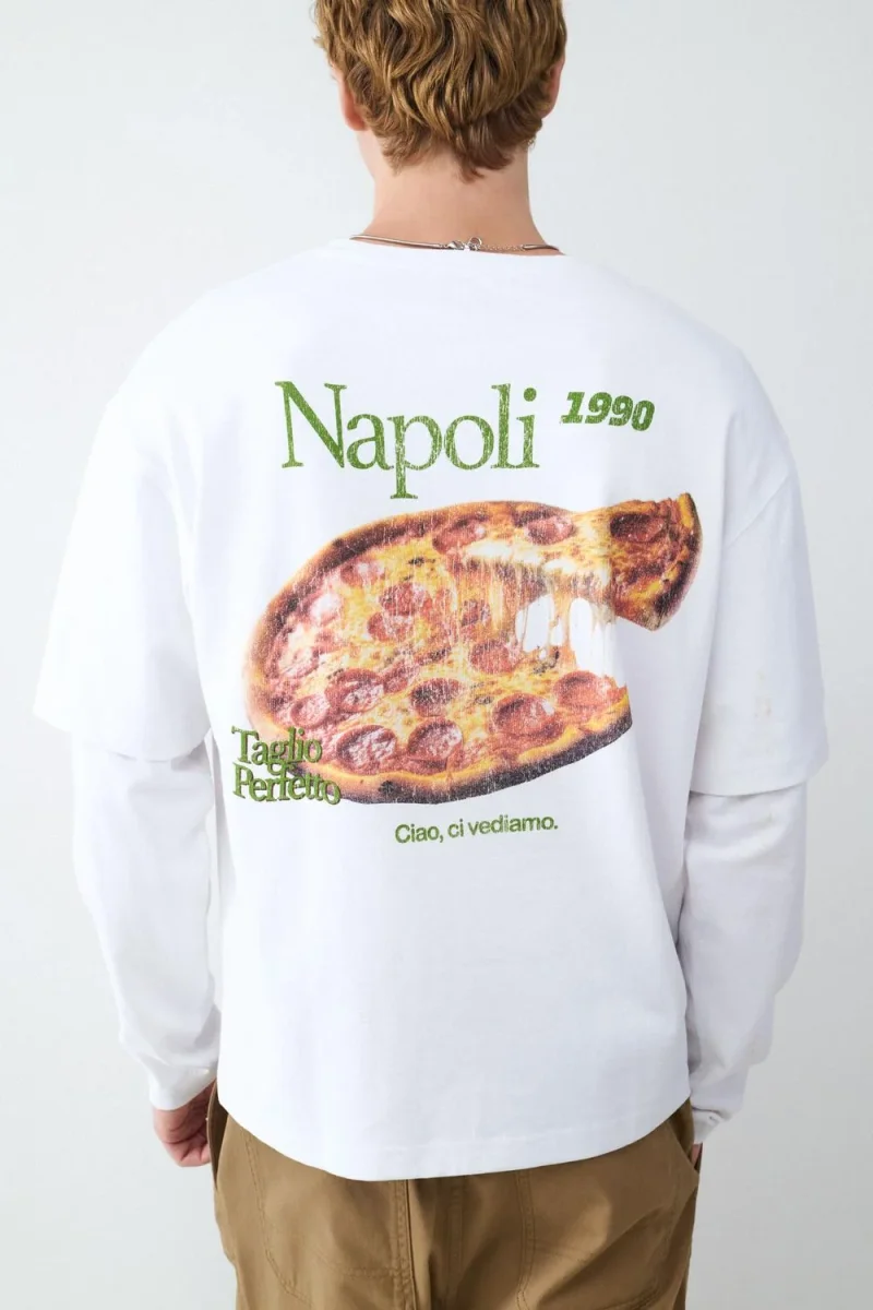 CAMISETA MANGA LARGA PIZZA BMK-White - Imagen 4