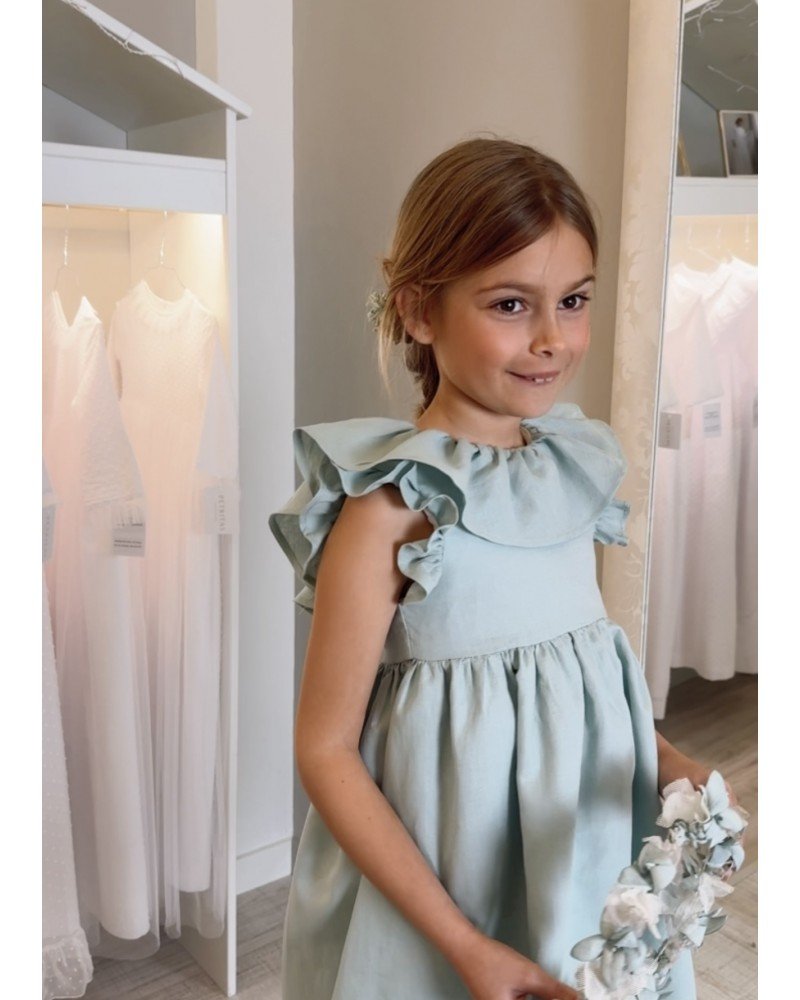 Vestido Adri Lino Verde - Imagen 2