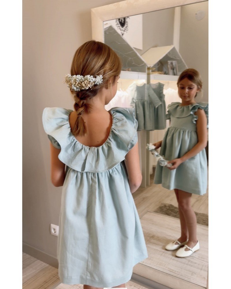 Vestido Adri Lino Verde - Imagen 3