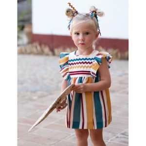 Vestido rayas tricolor José Varón