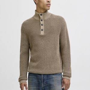 SWEATER TEJIDO ETHAN - Crockery Detail:Twist w. Canteen. Button Placket