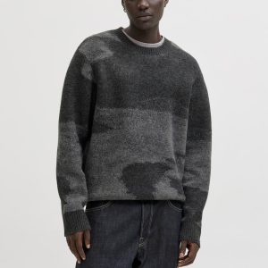SWEATER RELAXED DE PUNTO FLARE - Black AOP:DGM
