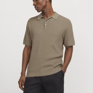 POLO REGULAR TEJIDO CON BOTONES COOPER - Greige