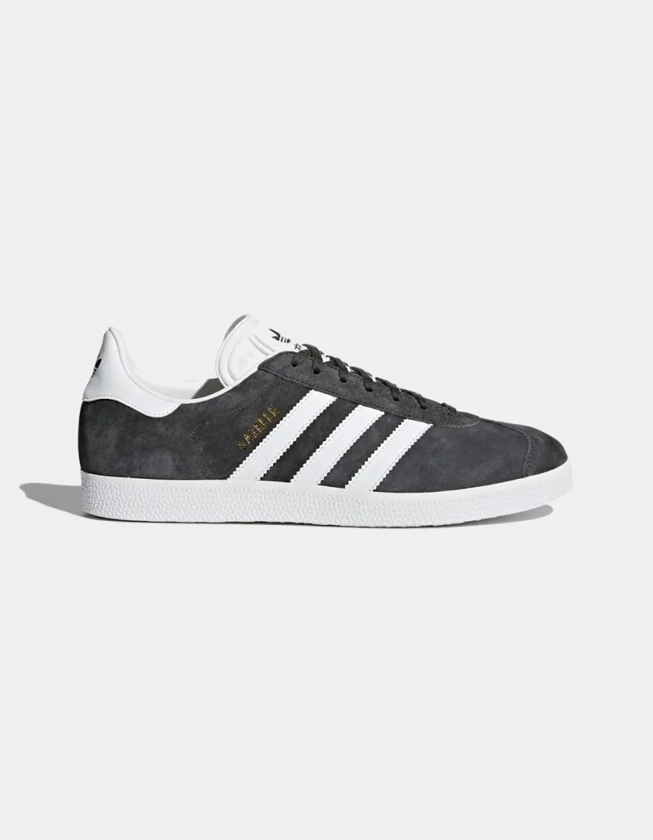 Zapatillas ADIDAS GAZELLE - Dark Grey Heather/White/Gold - Imagen 2