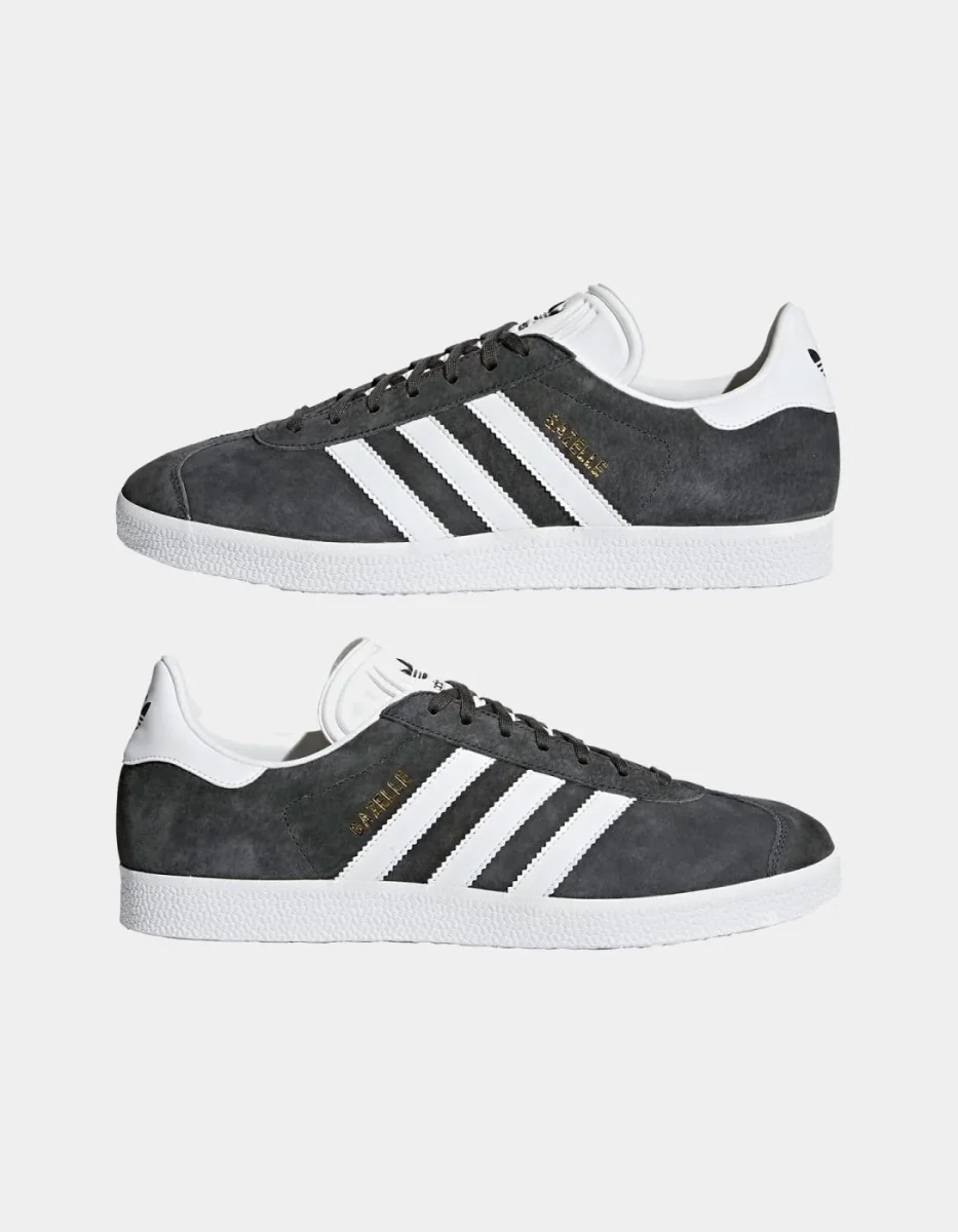 Zapatillas ADIDAS GAZELLE - Dark Grey Heather/White/Gold - Imagen 5
